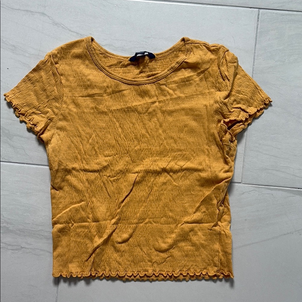 American Eagle Mustard Yellow Baby Tee